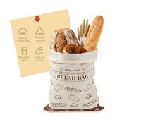 YUUTIAL Bread Bags for Homemade Bread, 43x33cm TPU Lined Reusable Bread Cotton Bag with Buckle Closure, Keeps Fresh Longer Food Eco-Friendly Storage Bag, Kitchen Storage Sacks