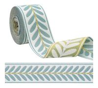 yuuzue 10.9 Yards Jacquard Ribbon Fabric Trim 2.4 Inch Leaf Pattern Jacquard Woven Embroidery Decorative Ribbon for DIY Sewing Crafts Handmade Bag Belt Clothing Decoration Curtain Trim Home Decor