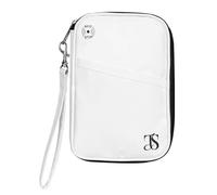 yuuzue Passport Holder for Travel Women Men RFID Blocking Passport Wallet Waterproof Lightweight Document Organizer Pouch Bag Zipper Portable Case for Cards, ID, Money, White, 6.9"x4.5", Passport