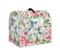 YUVAMAGIMO Hummingbird Floral Stand Mixer Dust-proof Cover with Organizer Bag for Mixer, Multi Pockets for Various Kitchen Appliance Accessories