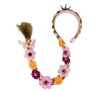 Yuvera Rapunzel Children's Headband Headdress with Flower Girls Baby Long Wig Braid Princess Bow Hair Accessories