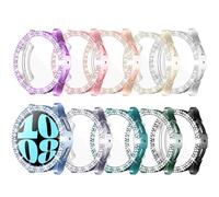 YUVIKE 10-Pack Watch Screen Protector for Samsung Galaxy Watch6 44mm, Bling Glitter Case with 2 Rows Sparkly Rhinestone TPU Soft Cover for Galaxy Smartwatch 6 44mm (SM-R940)