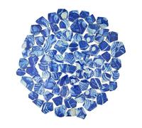 Yuvori 1.1 lbs Blue and White Irregular Porcelain Mosaic Tiles, DIY Handmade, Bathroom, Living Room, Kitchen Backsplash, Outdoor (04, Medium)