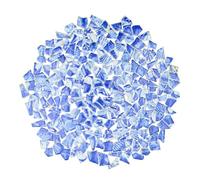 Yuvori 1.1 lbs Blue and White Irregular Porcelain Mosaic Tiles, DIY Handmade, Bathroom, Living Room, Kitchen Backsplash, Outdoor (04, Small)