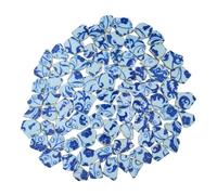 Yuvori 1.1 lbs Blue and White Irregular Porcelain Mosaic Tiles, DIY Handmade, Bathroom, Living Room, Kitchen Backsplash, Outdoor (11, Medium)