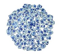 Yuvori 1.1 lbs Blue and White Irregular Porcelain Mosaic Tiles, DIY Handmade, Bathroom, Living Room, Kitchen Backsplash, Outdoor (01, Medium)