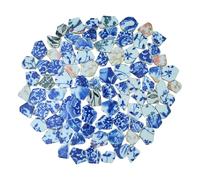 Yuvori 1.1 lbs Blue and White Irregular Porcelain Mosaic Tiles, DIY Handmade, Bathroom, Living Room, Kitchen Backsplash, Outdoor (Mix Color, Medium)