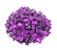 Yuvori 1.1 lbs Glitter Crystal Irregular Mosaic Tiles, Kids & Adults, Modern Style, Bright Colors, DIY for Bathrooms, Living Rooms, Kitchens, Balconies, (Purple)