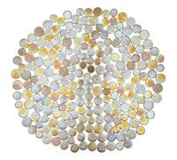 Yuvori 1.1 lbs Iridescent Round Ceramic Mosaic Tiles, DIY for Bathroom, Kitchen, Living Room, and Garden (Champagne)