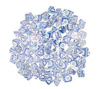 Yuvori 1.1 lbs Modern Abstract Geometric Irregular Porcelain Mosaic Tiles, DIY Handmade, Bathroom, Living Room, Kitchen Backsplash, Outdoor (02, Medium)