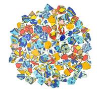 Yuvori 1.1 lbs Modern Abstract Geometric Irregular Porcelain Mosaic Tiles, DIY Handmade, Bathroom, Living Room, Kitchen Backsplash, Outdoor (Mix Color, Medium)