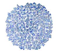 Yuvori 1.1 lbs Modern Abstract Geometric Irregular Porcelain Mosaic Tiles, DIY Handmade, Bathroom, Living Room, Kitchen Backsplash, Outdoor (02, Small)