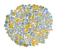 Yuvori 1.1 lbs Modern Abstract Geometric Irregular Porcelain Mosaic Tiles, DIY Handmade, Bathroom, Living Room, Kitchen Backsplash, Outdoor (03, Small)