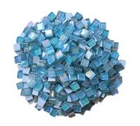 Yuvori 1.1 lbs Square Crystal Mosaic Tiles, 0.39 inch, DIY, for Bathroom, Living Room, Kitchen, Balcony (Iridescent Sky Blue)