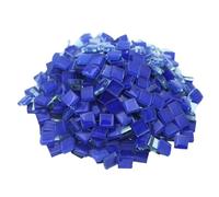 Yuvori 1.1 lbs Square Crystal Mosaic Tiles, 0.39 inch, DIY, for Bathroom, Living Room, Kitchen, Balcony (Navy Blue)