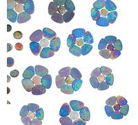 Yuvori Iridescent Ceramic Petal and Leaf Mosaic Tiles, Mixed Sizes, 1.1 lbs, DIY, Indoor & Outdoor Decor (Blue Petals)