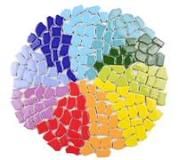 Yuvori Mixed Color Mosaic Tiles, 1.1 lbs - Large Irregular Ceramic Tiles, Ideal for DIY Crafting, Bathroom, Kitchen, Living Room, Garden, and Outdoor Decor (Large Irregular)