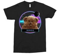 YUWANG Bungle T-Shirt Homage Rainbow Childrens Tv Throwback Zippy George Gift Present Cotton Mens Shirt Black M
