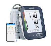 yuwell Smart Blood Pressure Monitor for Home Use, Upper Arm Extra Large Cuff (22-45cm), Bp Machine with Bluetooth Function, AFib Detection, Voice Broadcast and 4.5" Backlit Screen, Dual Users（YE680B）