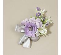 YUWEN 2Pcs Lilac Artifical Flowers Bracelet Flowers Wedding Boutonnieres Wrist Corsage Wedding Accessories