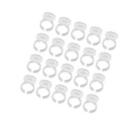 yuwqqoajv 100x Glue Rings Lash Glue Cups for Volume Lash Makeup Convenient and Portable eyelash PCS, White, 2.3x5.1cm
