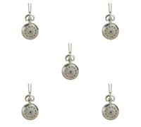 yuwqqoajv 5 Set of Vintage Style Men Pocket Watch Accurate Timing Exquisite Craft Quartz Movement Alloy Chain Necklace Watch Official Party