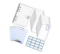 yuwqqoajv 6 Rings A6 Notebook Binder Durable and Budget-Friendly Loose Folder for Expense Saving, Clear