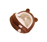 yuwqqoajv Charming Cat Bed Cave With Ball Comfortable Non Slip Bottom Quiet Restful Sleep Cat Bed Nest With High Sides Fence Is Detachable Inner Pad Cushion, Brown, S