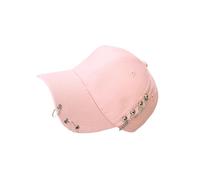 yuwqqoajv Classic Baseball Cap With Ring Decoration For Elegant Touch Ring Baseball Cotton Hat Match Style Quick-drying Beach, Chain Pink