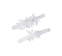 yuwqqoajv Elegant Lace Wedding Bridal Leg Garters Set Bride Dance, White, 40-60CM