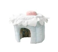 yuwqqoajv Hamster House Hideout Small Animals Habitat Offers Cozy Warm Shelter With Cake Shape Happy Pets Not Just House For Hamsters Guinea Pig Hamster Hideout, Blue, M