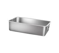 yuwqqoajv High Side Cat Litter Box Cat Litter Tray Stainless Steel Effortless Maintenance Larger Space Of Jumbo Box Is Also Suitable For Kittens.Integrated, Silver, 36x27x10cm