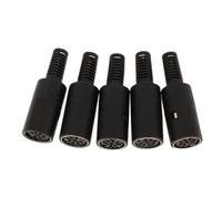 yuwqqoajv Mouse Keyboard Connector DIN Audio Wire Plug Easy Setup For DIY Projects With 5 Female Pieces DIN Pin Female Plug With Plastic Handle Socket Audio, Black, 8 Pin