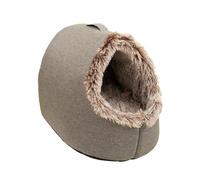 yuwqqoajv Non Closed Cat bed Portable Plush Cats Cave Comfortable Pet Nest Indoor Long - haired for Warmth Pets within 6kg, coffee