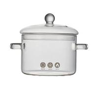 yuwqqoajv Non-toxic Glass Pot For Healthy Cooking Experience Pot On Electric Stove Instant Noodle Pot Glass Stew Pot Transparent, Double handle 1500ml