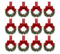 yuwqqoajv Seasonal Splendor Mini Christmas Wreath With Ribbon Suitable For Decorating Flower Garlands On Kitchen Forwindows ABS, Style 3