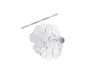 yuwqqoajv Sleek 100Pcs Empty Metal Makeup Pans 25mm for Magnetic Eyeshadow Palettes Spatula Allwon Round