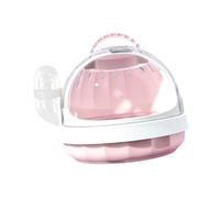yuwqqoajv Transparent Hamster Travel Carrier Cage Equipped With Water Bottle Accessory For Active Pets On Go Allowing To Enjoy Outdoor Activities Anytime And, pink, 18.6x18.6x16cm
