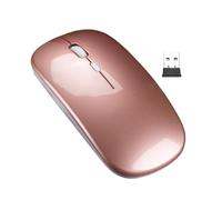 yuwqqoajv Whisper-Quiet Wireless Optical Mouse With Stylish RGB Lights Thin Workspaces And Leisure And Wherever Go. Large-CapacityRechargeable Battery LED, Rose Gold, 122x58x25mm