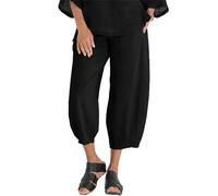 yuwqqoajv Womens Casual Loose Elastic Waist Wide Trousers - Comfortable and Stylish for Any Occasion Polyester Pants Tank Tops, Black,1, 4XL