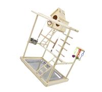 yuwqqoajv Wooden Bird Climbing Stand With Three Levels Of Interactive Play Features For Active Feathered Friends Play Stand Birds Climbing Toy Pet Bird