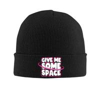 YUWTTDG Knitted Beanie Hats Custom Give Me Some Space Print Accessories Winter for Men Women Bonnet Knit Hip Hop Cap Stretchy Soft Holiday or Birthday Gifts