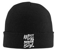 YUWTTDG Knitted Beanie Hats Mess Just Doing My Best Women Men Winter Slouchy Knitted Stretchy Soft Holiday or Birthday Gifts