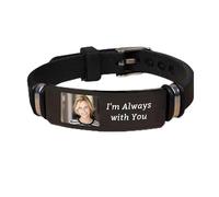 YUWVVCV Personalized memorial bracelet for loved ones and pets, customized exclusive photo bracelet, remember the name and date, precious memorial gift, 21cm, Titanium Steel, no gemstone