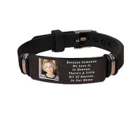 YUWVVCV Personalized memorial bracelet for loved ones and pets, customized exclusive photo bracelet, remember the name and date, precious memorial gift, 21cm, Titanium Steel, no gemstone