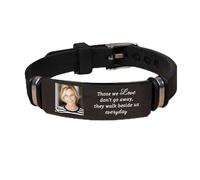YUWVVCV Personalized memorial bracelet for loved ones and pets, customized exclusive photo bracelet, remember the name and date, precious memorial gift, 21cm, Titanium Steel, no gemstone