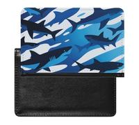 YUXBVKRS Abstract Sharks Print Passport Holder for Travel | Cute Passport Cover, PU Travel Document Holder for Men Women