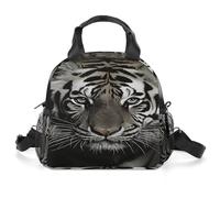 YUXBVKRS Black and White Tiger Lunch Bag for Women & Men, Insulated Lunch Box with Shoulder Strap Portable Leakproof Cooler Tote Bag for Work, Picnic,Travel