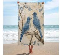 YUXBVKRS Bluebird on The Branch Print Beach Towel Large Lightweight Soft Absorbent Bath Towel for Men Women Girls Travel Sports Shower Sand Free Towels 130x80cm