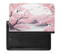 YUXBVKRS Cherry Blossom Print Passport Holder for Travel | Cute Passport Cover, PU Travel Document Holder for Men Women